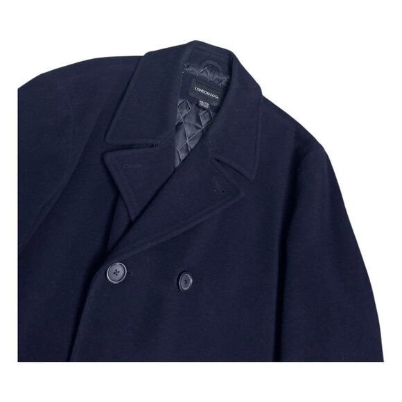LONDON FOG Wool Blue Luxury Designer Lined Business Casual Winter Coat Mens 2XL - Picture 5 of 6